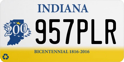 IN license plate 957PLR