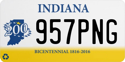 IN license plate 957PNG