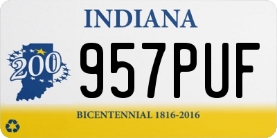 IN license plate 957PUF