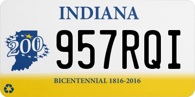 IN license plate 957RQI