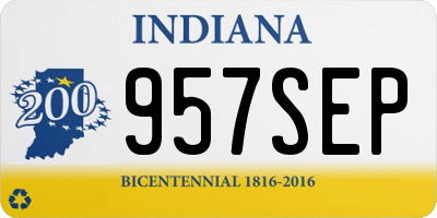 IN license plate 957SEP