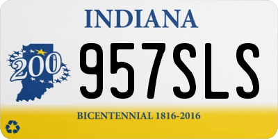 IN license plate 957SLS