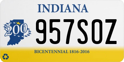 IN license plate 957SOZ