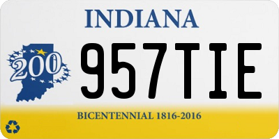 IN license plate 957TIE