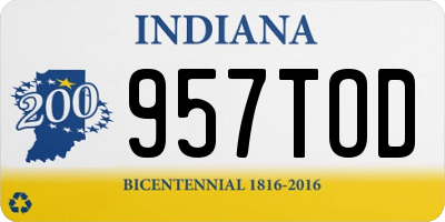IN license plate 957TOD