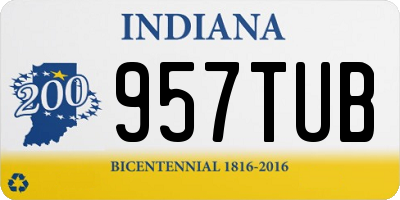 IN license plate 957TUB