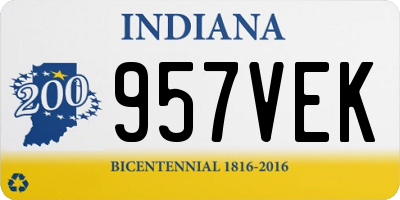 IN license plate 957VEK