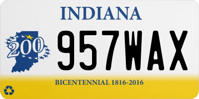 IN license plate 957WAX