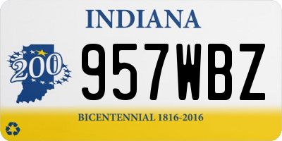 IN license plate 957WBZ