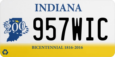 IN license plate 957WIC
