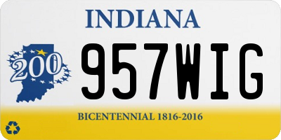 IN license plate 957WIG