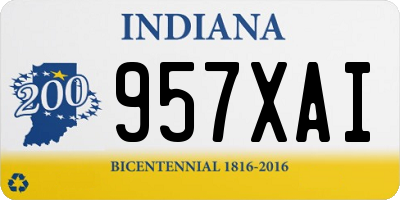 IN license plate 957XAI