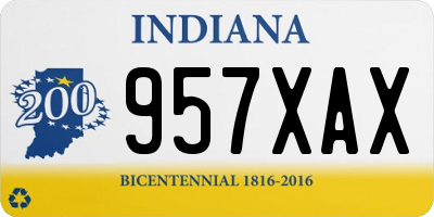 IN license plate 957XAX