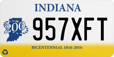 IN license plate 957XFT