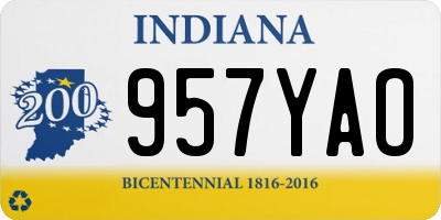 IN license plate 957YAO