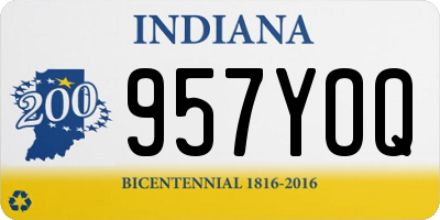 IN license plate 957YOQ
