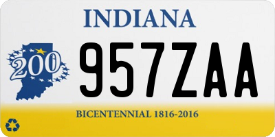 IN license plate 957ZAA