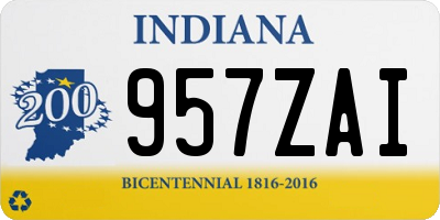 IN license plate 957ZAI