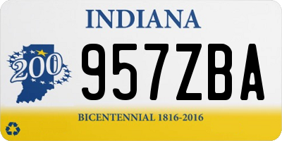 IN license plate 957ZBA