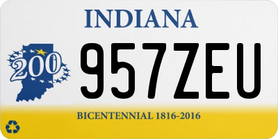 IN license plate 957ZEU