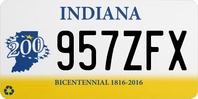 IN license plate 957ZFX