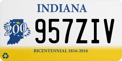 IN license plate 957ZIV