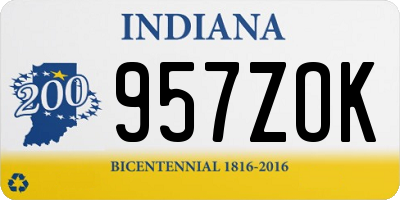 IN license plate 957ZOK