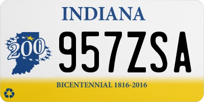 IN license plate 957ZSA