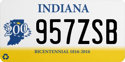 IN license plate 957ZSB