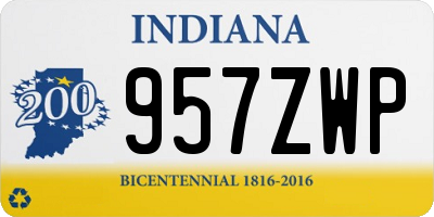 IN license plate 957ZWP