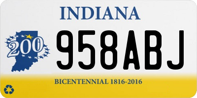 IN license plate 958ABJ