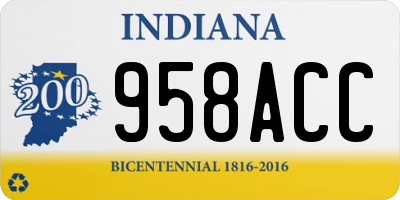 IN license plate 958ACC