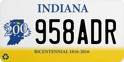 IN license plate 958ADR