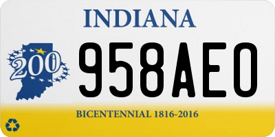 IN license plate 958AEO