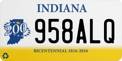 IN license plate 958ALQ