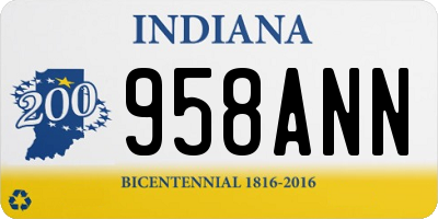 IN license plate 958ANN