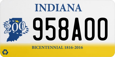 IN license plate 958AOO