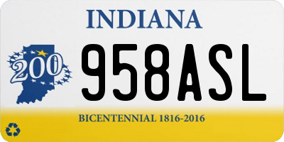IN license plate 958ASL