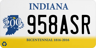 IN license plate 958ASR