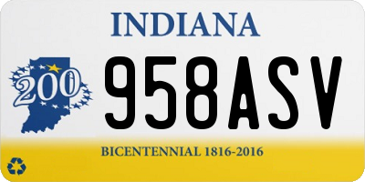 IN license plate 958ASV