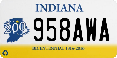 IN license plate 958AWA