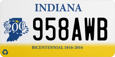 IN license plate 958AWB