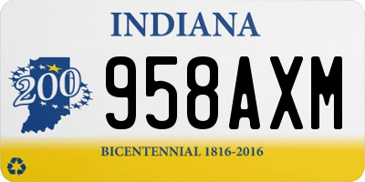 IN license plate 958AXM