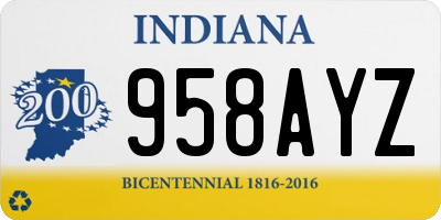 IN license plate 958AYZ
