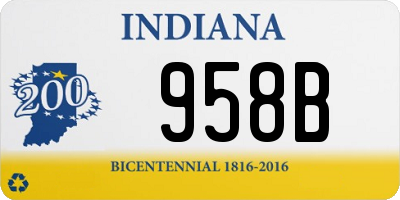 IN license plate 958B