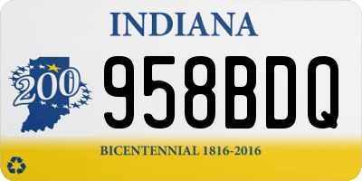 IN license plate 958BDQ