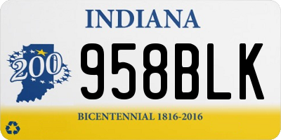 IN license plate 958BLK