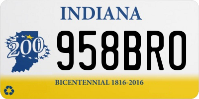 IN license plate 958BRO