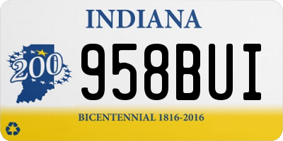 IN license plate 958BUI