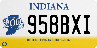 IN license plate 958BXI